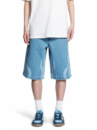 Man's Flames Denim Shorts Blue - ADIDAS - BALAAN 1