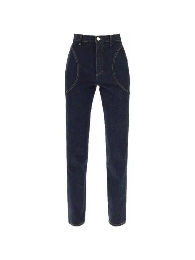 Denim Straight Pants AA9P02205T537516 Blue - ALAIA - BALAAN 2