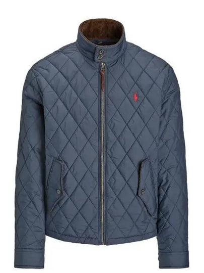 Diamond Quilted Zip Up Jacket Navy - POLO RALPH LAUREN - BALAAN 2