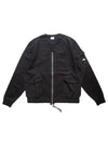 Men's Logo Patch Zip-Up Jacket Black - CP COMPANY - BALAAN 2