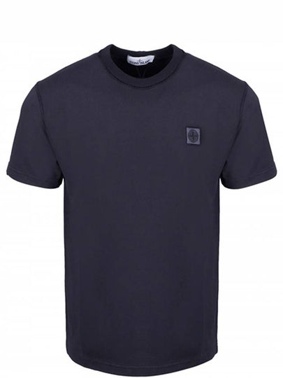 Logo Patch Chest Short Sleeve T-Shirt Navy - STONE ISLAND - BALAAN 2