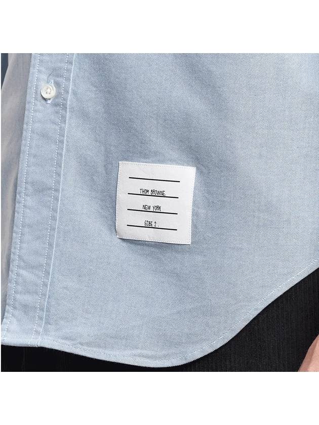 Men's Logo Patch Classic Cotton Long-Sleeved Shirt White Light Blue - THOM BROWNE - BALAAN 4