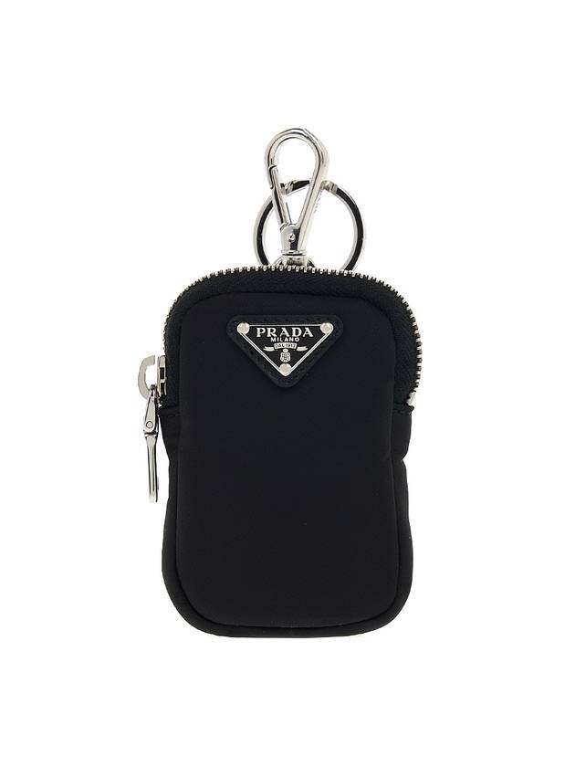 Triangular Logo Mini Pouch Key Holder - PRADA - BALAAN 1