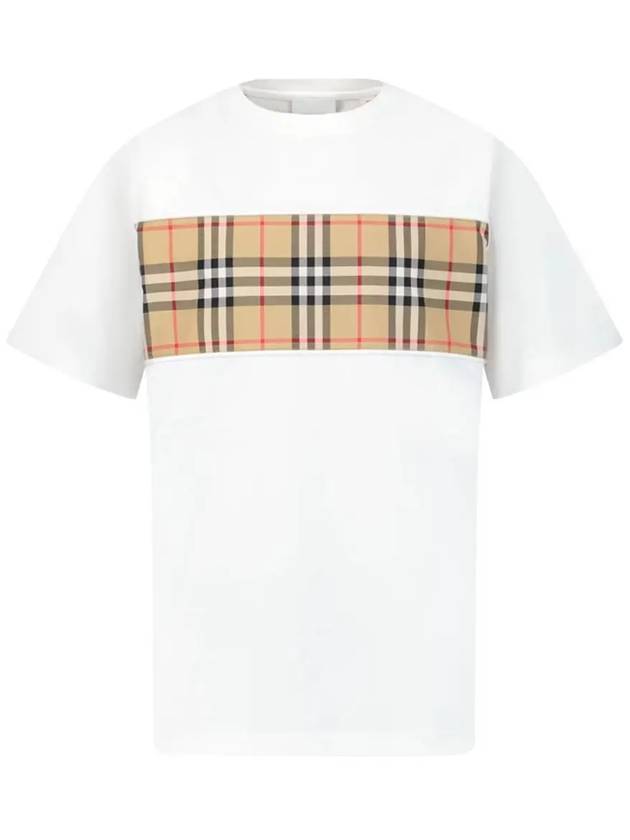 Kids Vintage Check Panel Short Sleeve T-Shirt White - BURBERRY - BALAAN 3