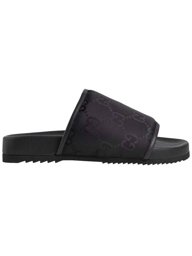 GG Monogram Slide Slippers Black - GUCCI - BALAAN 5