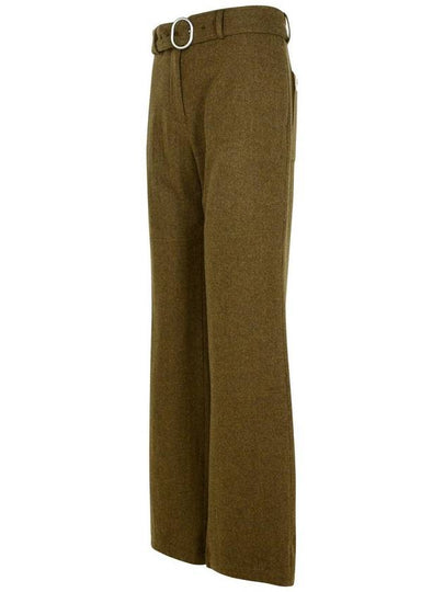 Jil Sander Green Wool Flannel Pants - JIL SANDER - BALAAN 2