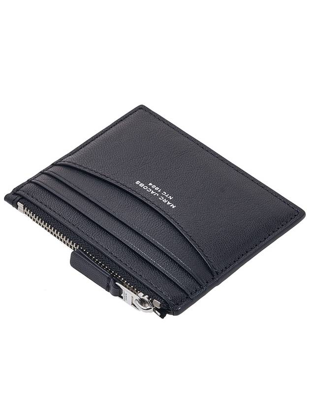 The Slim 84 Logo Print Leather Card Wallet Black - MARC JACOBS - BALAAN.