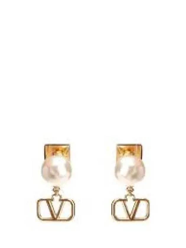 24 4W0J0Q43 UXM 0O3 4W2J0Q43 V logo pearl earrings 1279402 - VALENTINO - BALAAN 1