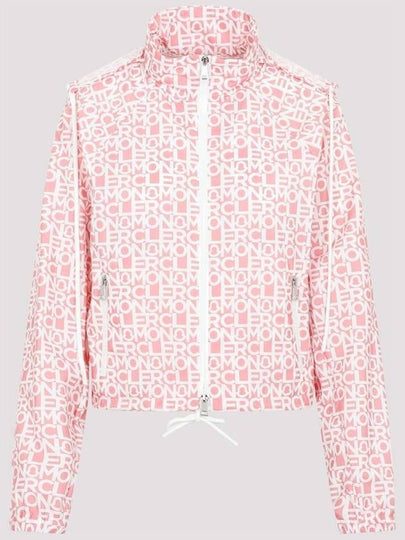 Women's Alose Logo Print Zip-up Jacket Pink White - MONCLER - BALAAN 2