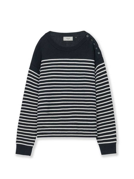 ROUNDNECK SAILOR KNIT STRIPE NAVY - ROLLING STUDIOS - BALAAN 1