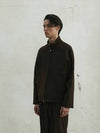 Men's Harrington Wool Jacket Dark Brown - FILLCHIC - BALAAN 3