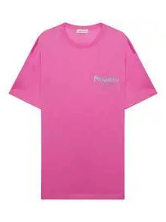 Men's Graffiti Logo Cotton Short Sleeve T-Shirt Pink - ALEXANDER MCQUEEN - BALAAN 2