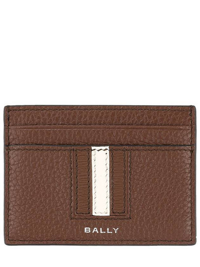 Striped Logo Leather Card Wallet Brown - BALLY - BALAAN 2