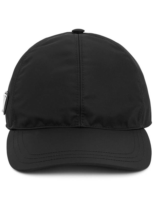 Triangle Logo Re Nylon Ball Cap Black - PRADA - BALAAN 3