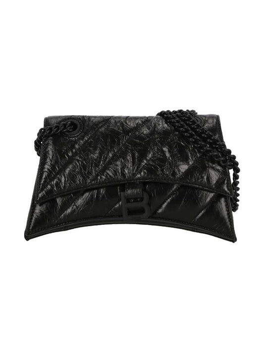Crush Chain Strap Small Shoulder Bag Black - BALENCIAGA - BALAAN 1
