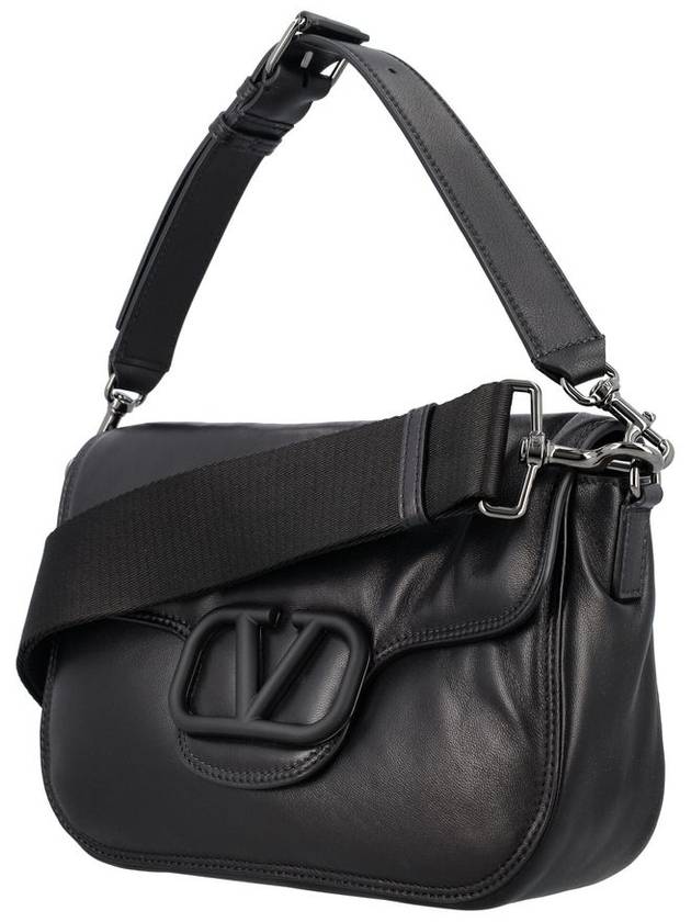 V Logo Signature Foldover Shoulder Bag Black - VALENTINO - BALAAN 4