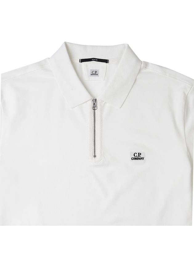 Logo Patch Polo Shirt White - CP COMPANY - BALAAN 4