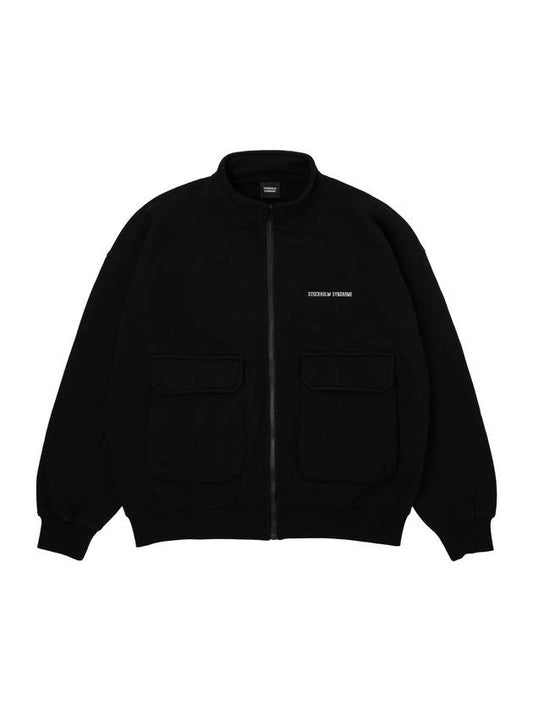 Men's Embroidery Zip-up Jacket Black - STOCKHOLM SYNDROME - BALAAN 2