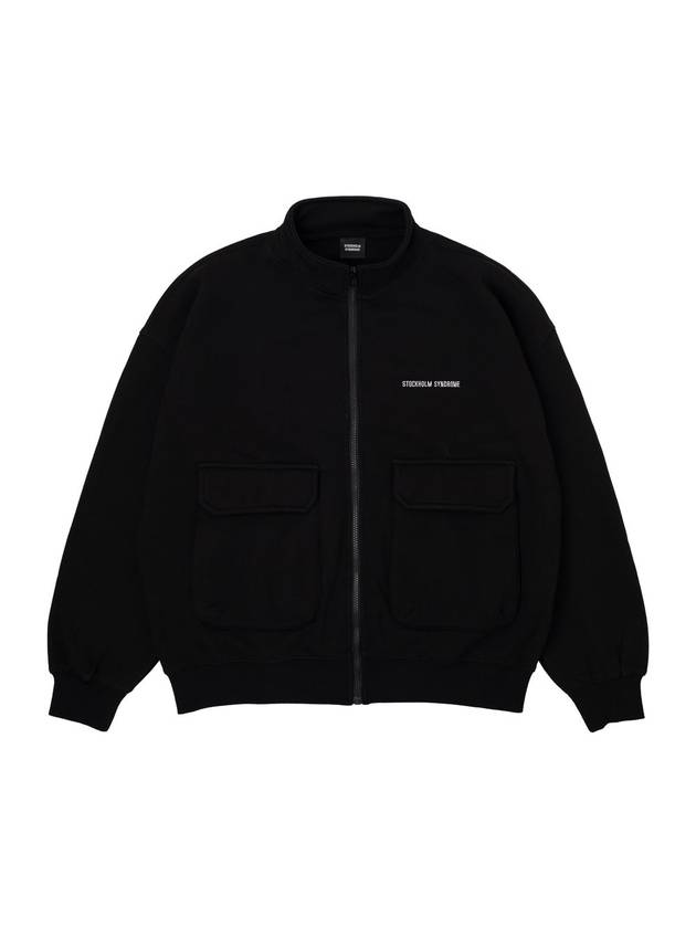 Men's Embroidery Zip-up Jacket Black - STOCKHOLM SYNDROME - BALAAN 1