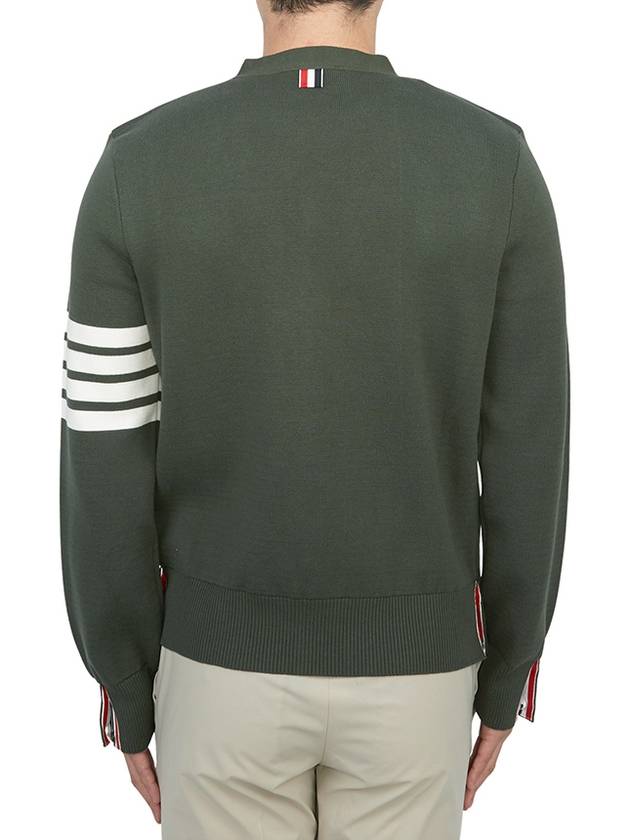 Milano Stitch 4 Bar Cardigan Dark Green - THOM BROWNE - BALAAN 5