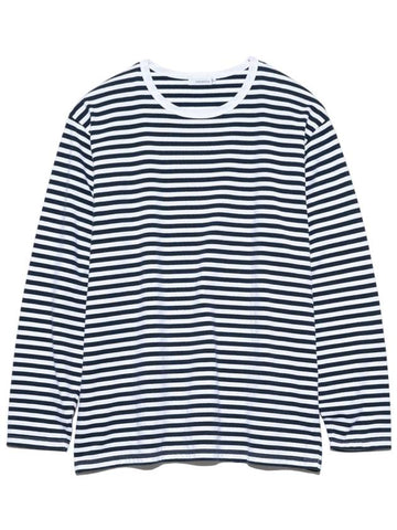 Coolmax Striped Jersey Long Sleeve T-Shirt Navy - NANAMICA - BALAAN 1