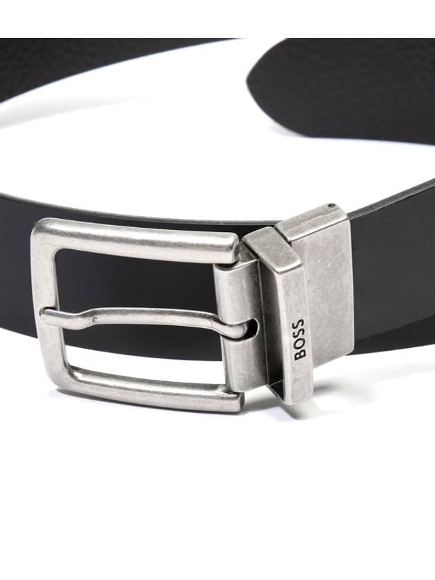 Branded Keeper Reversible Italian Leather Belt Black - HUGO BOSS - BALAAN 3