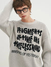 Timeless jacquard lettering knit grey black - BLONDNINE - BALAAN 2