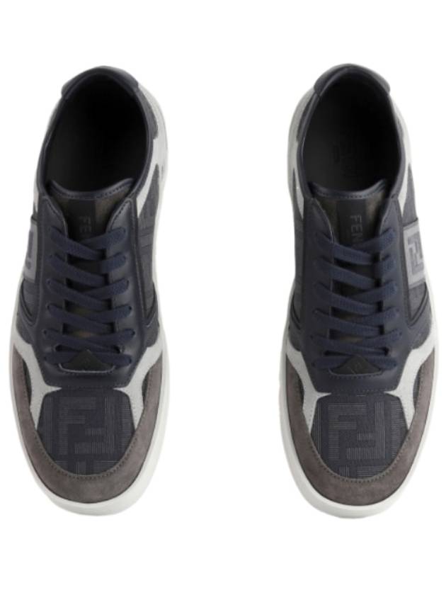 Step Leather Low Top Sneakers Blue - FENDI - BALAAN 3