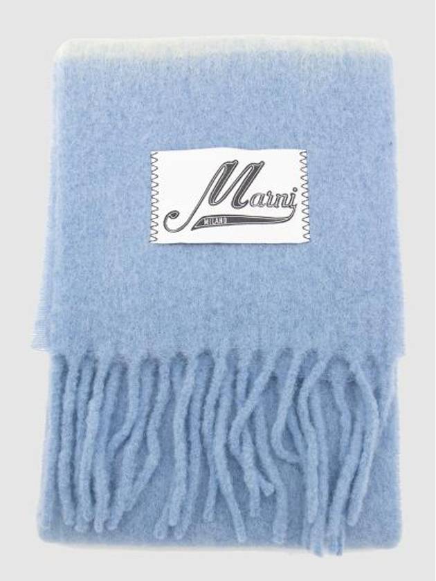 Striped Alpaca Mohair Muffler Blue - MARNI - BALAAN 2