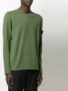 Men's Wappen Patch Round Neck Knit Top Green - STONE ISLAND - BALAAN 4