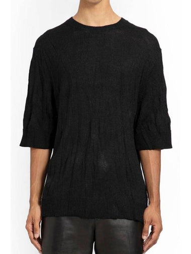 Crushed Knit Top Black - HELMUT LANG - BALAAN 1