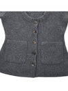 Women's Scoop Neck Pocket Knit Cardigan Grey - KHAITE - BALAAN 7