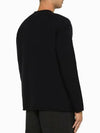 Ghost Piece Crew Neck Wool Knit Top Black - STONE ISLAND - BALAAN 3