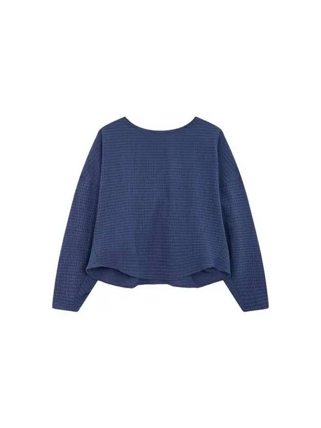 Women s back banding seersucker top light navy 271265 - EMPORIO ARMANI - BALAAN 1