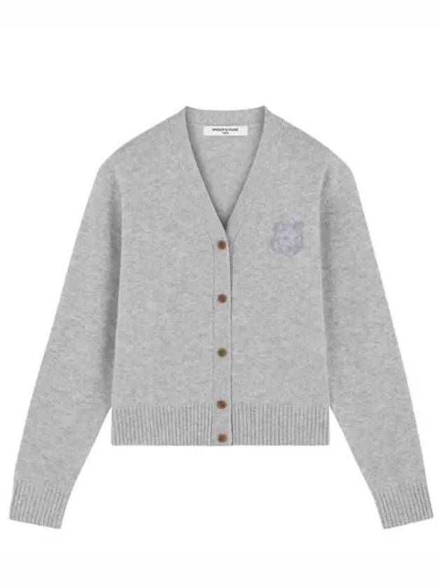 Embroidery Bold Fox Head Cardigan Grey - MAISON KITSUNE - BALAAN 2