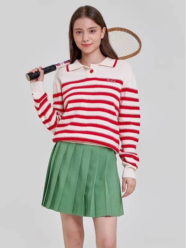 Logo Stripe Collar Neck Knit MK3AP401 - P_LABEL - BALAAN 8