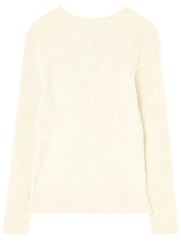 Diagonal neckline slim ribbed knit Ivory - THE GREEN LAB - BALAAN 5