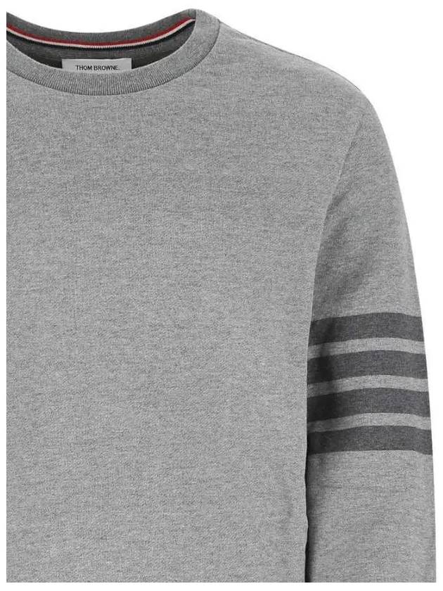 4 Bar Tonal Crew Neck Sweatshirt Grey - THOM BROWNE - BALAAN 5