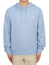 Logo Print Drawstring Hoodie Blue - A.P.C. - BALAAN 2