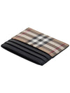 Check Leather Card Wallet Beige - BURBERRY - BALAAN 5