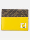 FF Square Leather Card Wallet Yellow - FENDI - BALAAN 2