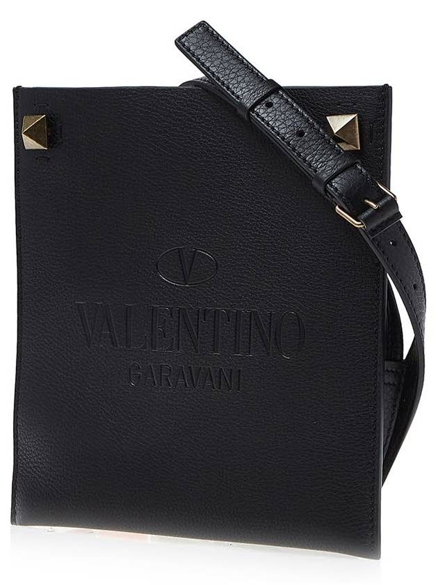 Rockstud Leather Cross Bag Black - VALENTINO - BALAAN 3