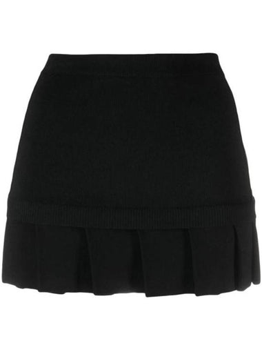 short skirt OWHL033F23KNI0011010 BLACK - OFF WHITE - BALAAN 1