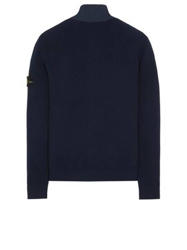 Badge Button Knit Cardigan Navy - STONE ISLAND - BALAAN 3