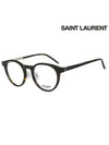 Eyewear Round EyeGlasses Havana Black - SAINT LAURENT - BALAAN.