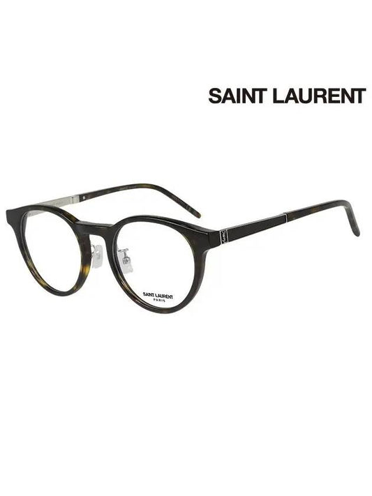 Eyewear Round EyeGlasses Havana Black - SAINT LAURENT - BALAAN.