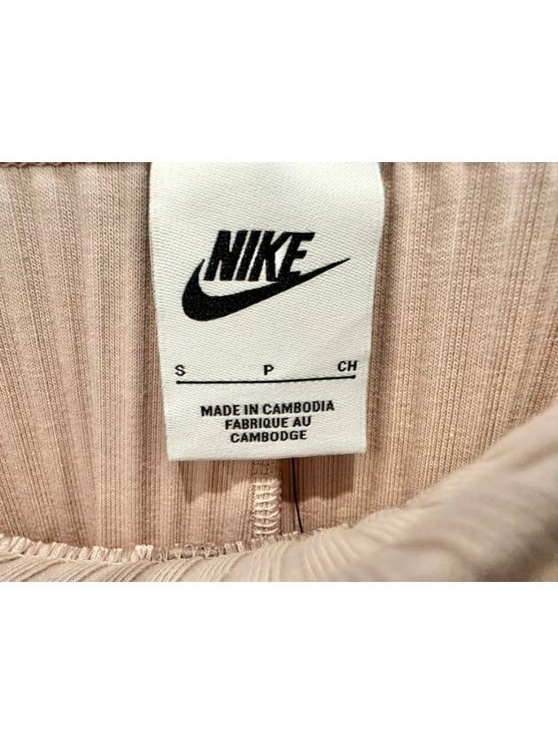 Tight fit high waist ribbed pants DV7869 272 pink beige WOMENS S Asian - NIKE - BALAAN 7