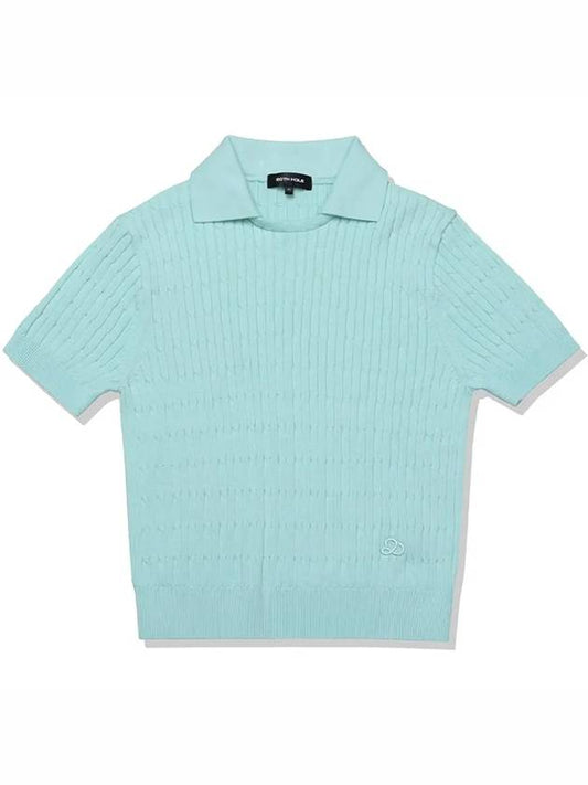 Cable Tone & Tone Logo Knit Women MINT - 20THHOLE - BALAAN 2