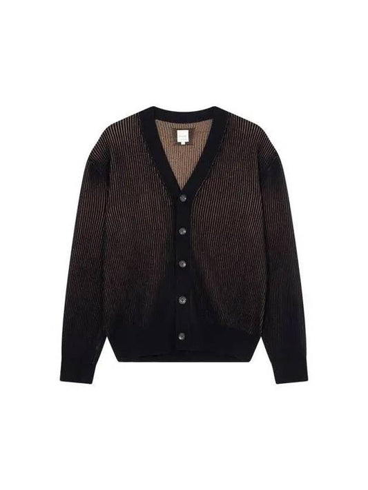 Color combination ribbed button up cardigan black - PAUL SMITH - BALAAN 1