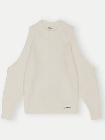 Jersey Logo Knit Top Ivory - GANNI - BALAAN 2